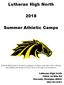 Lutheran High North. Summer Athletic Camps