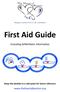 First Aid Guide. Including defibrillator information.   Keep this booklet in a safe place for future reference