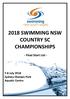 2018 SWIMMING NSW COUNTRY SC CHAMPIONSHIPS