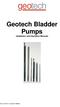 Geotech Bladder Pumps Installation and Operation Manuals