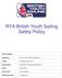 RYA British Youth Sailing Safety Policy
