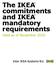 The IKEA commitments and IKEA mandatory requirements