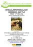 SPECIAL SPRING SALE OF BREEDING CATTLE