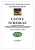 Henley & District Agricultural Association THE HENLEY SHOW CATTLE SCHEDULE