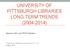 UNIVERSITY OF PITTSBURGH LIBRARIES LONG TERM TRENDS ( )