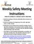 HOW-TO CONDUCT A WEEKLY SAFETY MEETING