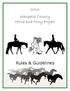 2016 Waupaca County Horse and Pony Project. Rules & Guidelines
