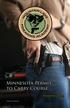 Minnesota Permit to Carry Course. Student Guide. Eighth Edition