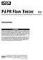 PAPR Flow Tester. instructions. part no WARNING