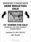 DWIGHT UNGSTAD S HERD REDUCTION SALE 30 HORSES FOR SALE. INNISFAIL AUCTION MARKET Innisfail, Alberta. September 21, :00 P.M.