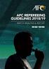 AFC REFEREEING GUIDELINES 2018/19 MATCH ANALYSIS & REPORT