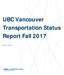 UBC Vancouver Transportation Status Report Fall 2017