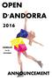 OPEN ANDORRA 2016 November 16-20, 2016 Canillo, Andorra
