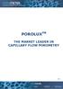 THE MARKET LEADER IN CAPILLARY FLOW POROMETRY CFP1