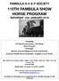 110TH PAMBULA SHOW HORSE PROGRAM SATURDAY 12th JANUARY 2019