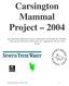 Carsington Mammal Project 2004