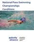 National Para-Swimming Championships Conditions