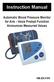 Instruction Manual. Automatic Blood Pressure Monitor for Arm - Voice Prompt Function Announces Measured Values HB-ZA310V