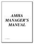 AMHA MANAGER S MANUAL