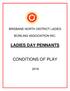 BRISBANE NORTH DISTRICT LADIES BOWLING ASSOCIATION INC. LADIES DAY PENNANTS CONDITIONS OF PLAY
