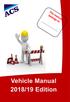 VEHICLE MANUAL 2018/19 TABLE OF CONTENTS Page (s)