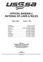 OFFICIAL BASEBALL NATIONAL BY-LAWS & RULES