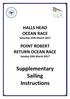 HALLS HEAD OCEAN RACE Saturday 25th March POINT ROBERT RETURN OCEAN RACE Sunday 26th March Supplementary Sailing Instructions