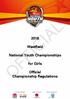 Westfield. National Youth Championships. for Girls. Official Championship Regulations