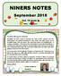 NINERS NOTES. September Vol. 19 Issue 9. Editor ~ Maria Byers