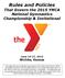Rules and Policies. That Govern the 2015 YMCA National Gymnastics Championship & Invitational. June 24-27, 2015 Wichita, Kansas