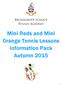 Mini Reds and Mini Orange Tennis Lessons Information Pack Autumn 2015