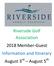 Riverside Golf Association 2018 Member-Guest Information and Itinerary August 3 rd August 5 th