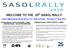 25 th SASOL RALLY WELCOME TO THE. Held in Mpumalanga South Africa, Pre - Rally Activities, Thursday 21 st April 2016