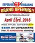 April 23rd, Marcus Luttrell. $50K IN GIVEAWAYS Over 30 manufactures attending! Join us. for PRIZES, RAFFLES & DOOR BUSTER DEALS!