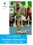 How to Start an Acrobatic Gymnastics. Program in Your Gym