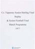 Co. Tipperary Senior Hurling Final Replay & Senior Football Final Match Programme 1977