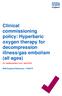 Clinical commissioning policy: Hyperbaric oxygen therapy for decompression illness/gas embolism (all ages) For implementation from 1 April 2019