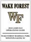WAKE FOREST BASEBALL PARK WINSTON-SALEM, NC