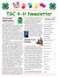 TGC 4-H Newsletter. Scholarship Opportunities. Judging Teams Forming. February 2014