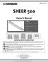 SHEER 500. Owner s Manual. Contents