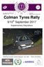 Colman Tyres Rally. 9/10 th September Supplementary Regulations Event winners: Graham Hepworth / Iain Tullie Photo: Chris Ellison
