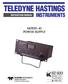 TELEDYNE HASTINGS INSTRUMENTS MODEL 40 POWER SUPPLY INSTRUCTION MANUAL
