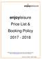 enjoyleisure Price List & Booking Policy