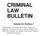 CRIMINAL LAW BULLETIN