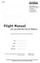 Flight Manual for use with the hot air balloon