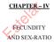 Estelar CHAPTER IV FECUNDITY AND SEX-RATIO