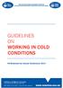 GUIDELINES ON WORKING IN COLD CONDITIONS
