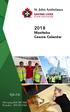 2018 Manitoba Course Calendar