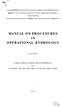 MANUAL ON PROCEDURES IN OPERATIONAL HYDROLOGY