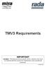 TMV3 Requirements IMPORTANT Installer: